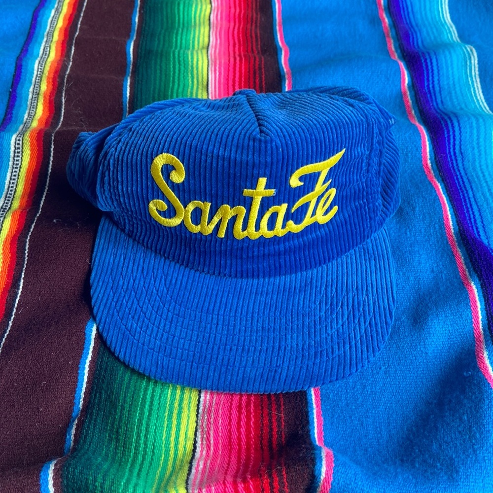 Vintage corduroy Santa Fe railroad hat.